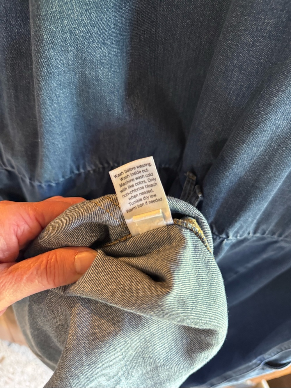 Sonoma Denim Midi Shirt Dress Tie Waist Utility Pockets XXL - Picture 13 of 13